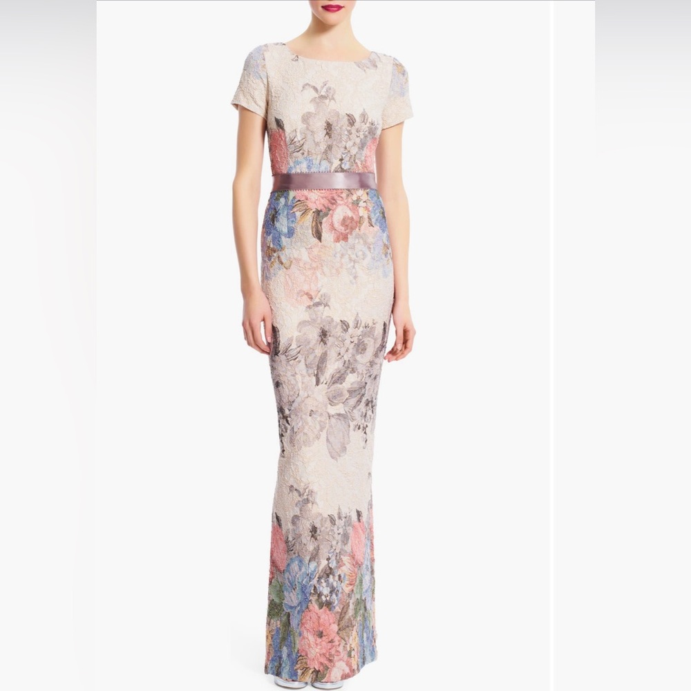 Adrianna Pappel  Maxi Dress with Bateau Neckline